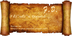 Füsüs Donald névjegykártya